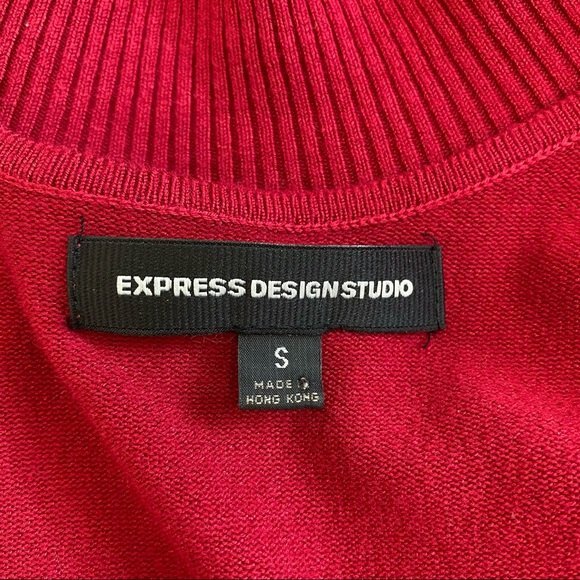 Express Red Open Back High Neck Sweater - Picture 7 of 10